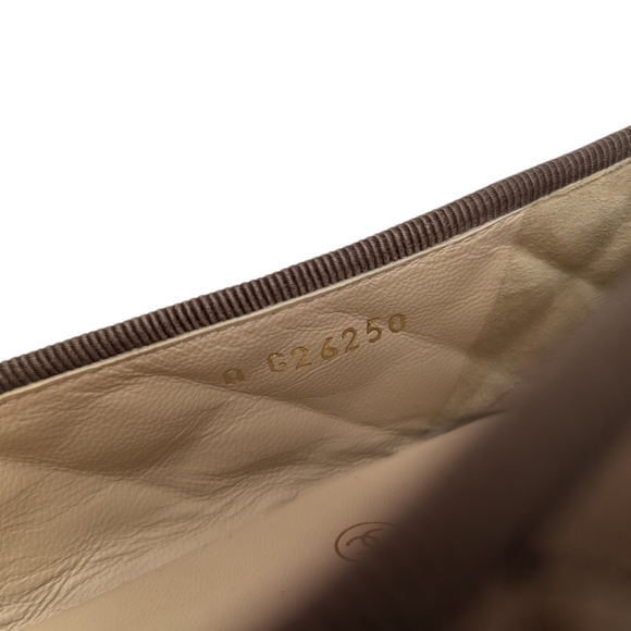 Chanel Interlocking CC Leather Tan Brown Quilted Bow Cap Toe Ballet Flat Size 39 - Picture 5 of 11